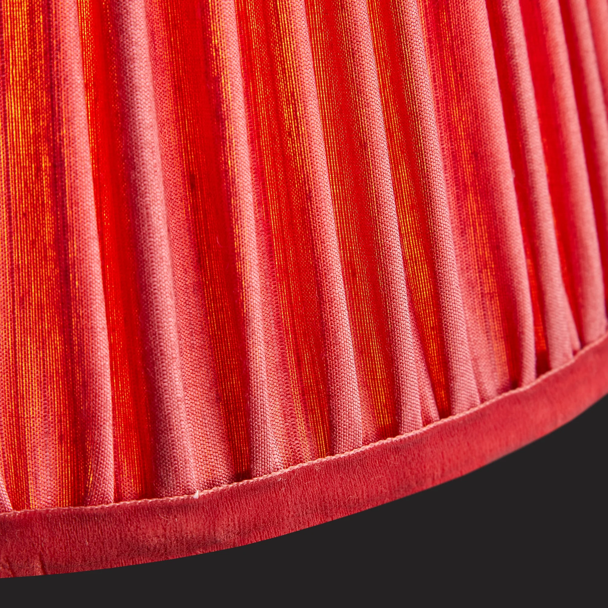 20cm empire shade in currant silk with velvet tape - Image 3