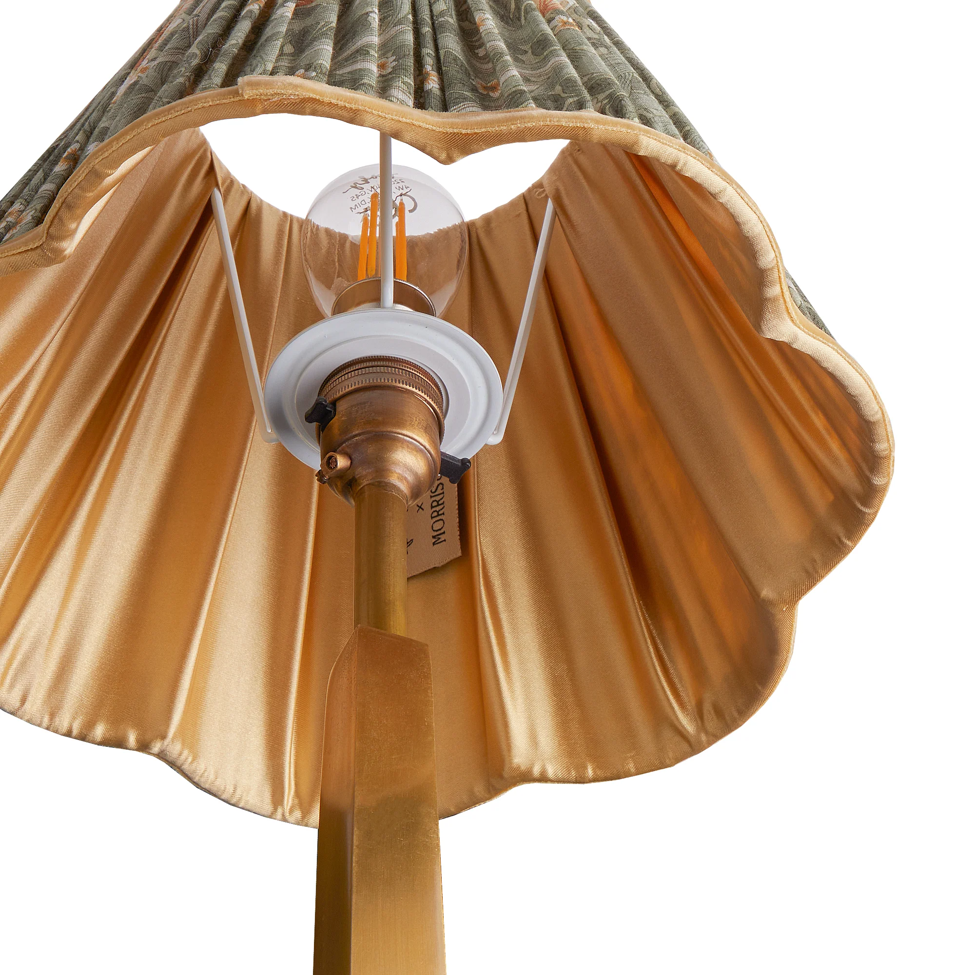 20cm scalloped empire shade in bay leaf & manilla silk Pimpernel by Morris & Co. - Image 5