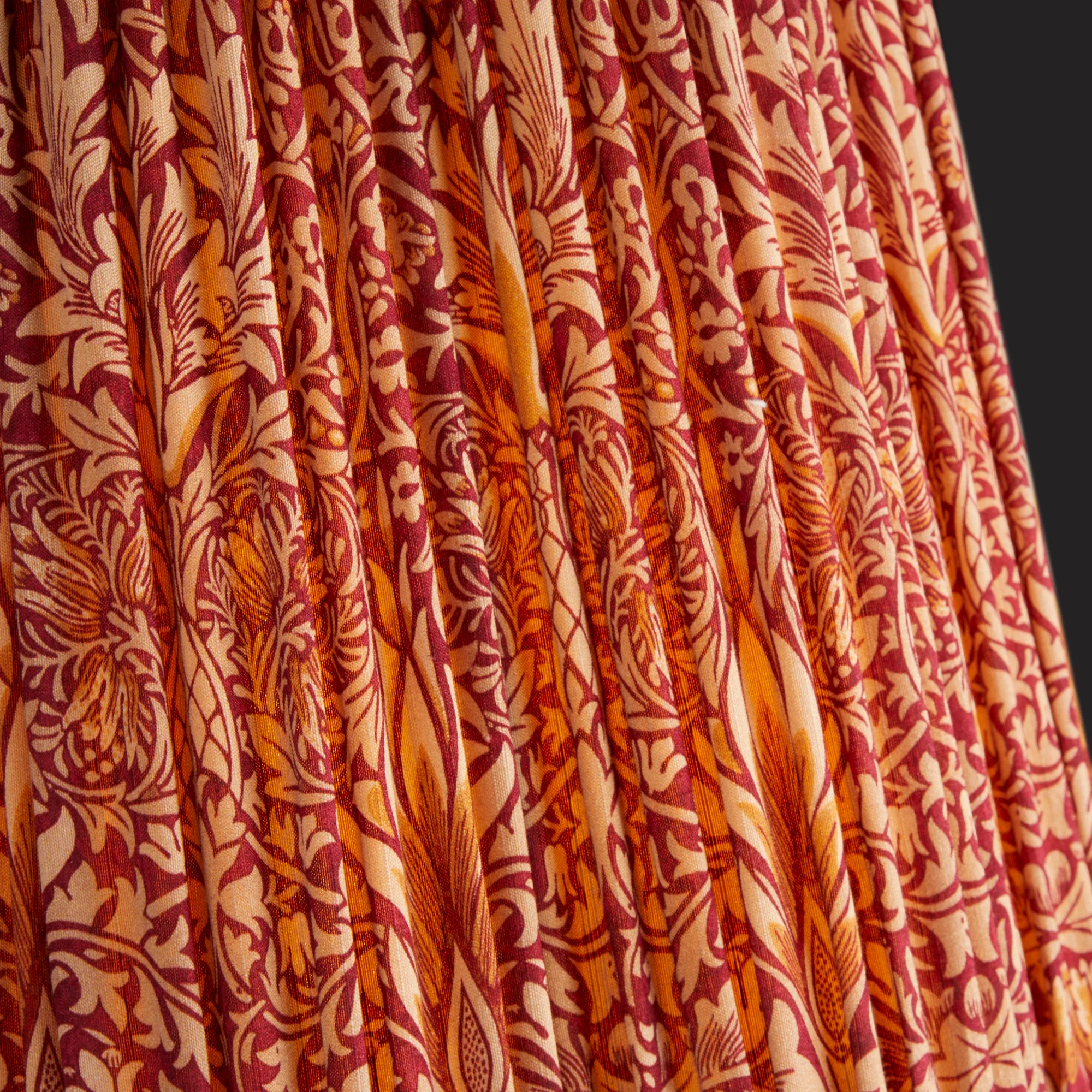 25cm scalloped empire shade in claret & gold silk Snakeshead by Morris & Co. - Image 3