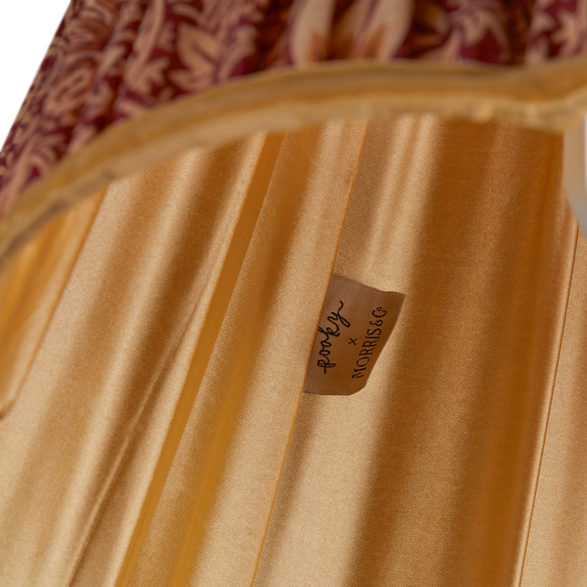 25cm scalloped empire shade in claret & gold silk Snakeshead by Morris & Co. - Image 4