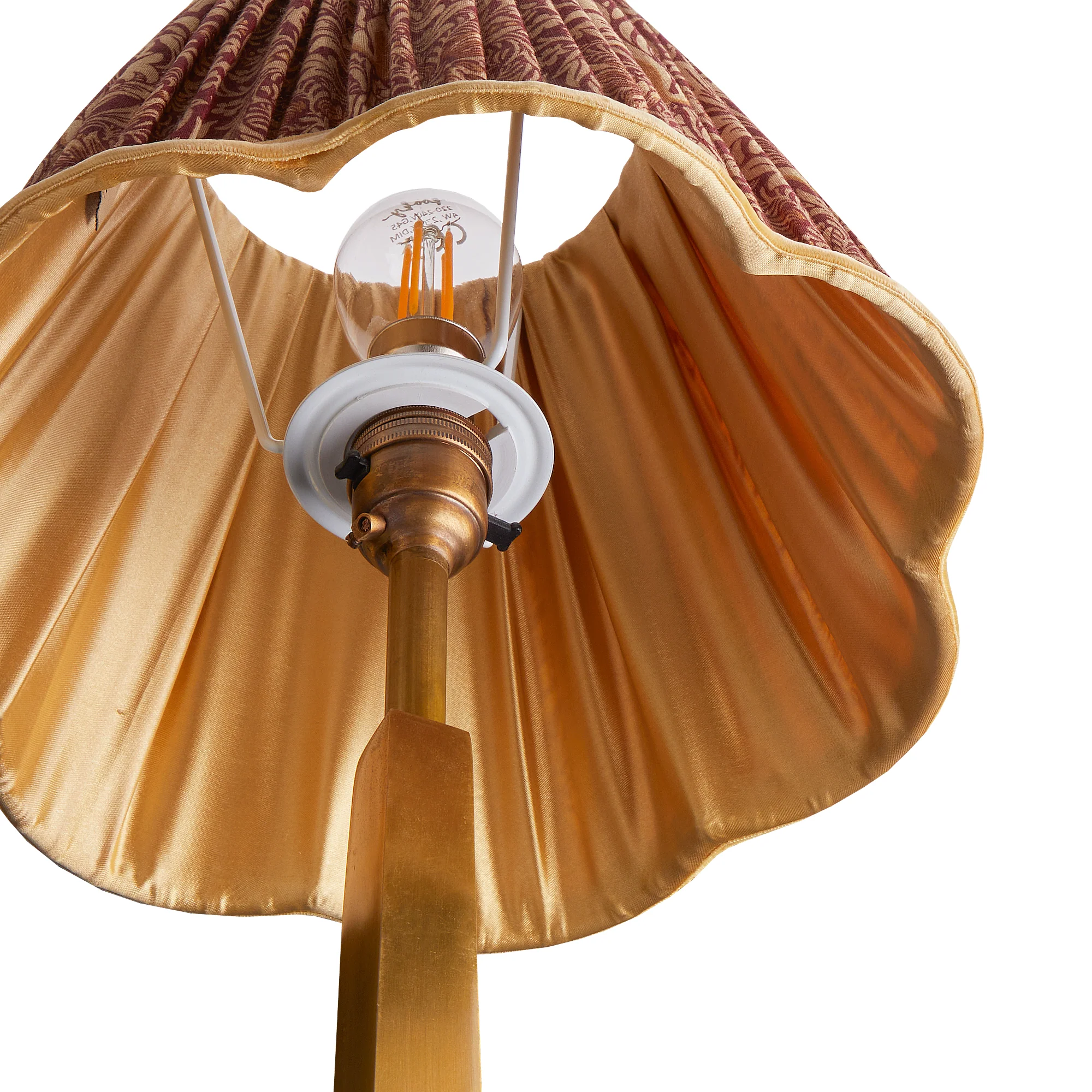 25cm scalloped empire shade in claret & gold silk Snakeshead by Morris & Co. - Image 5