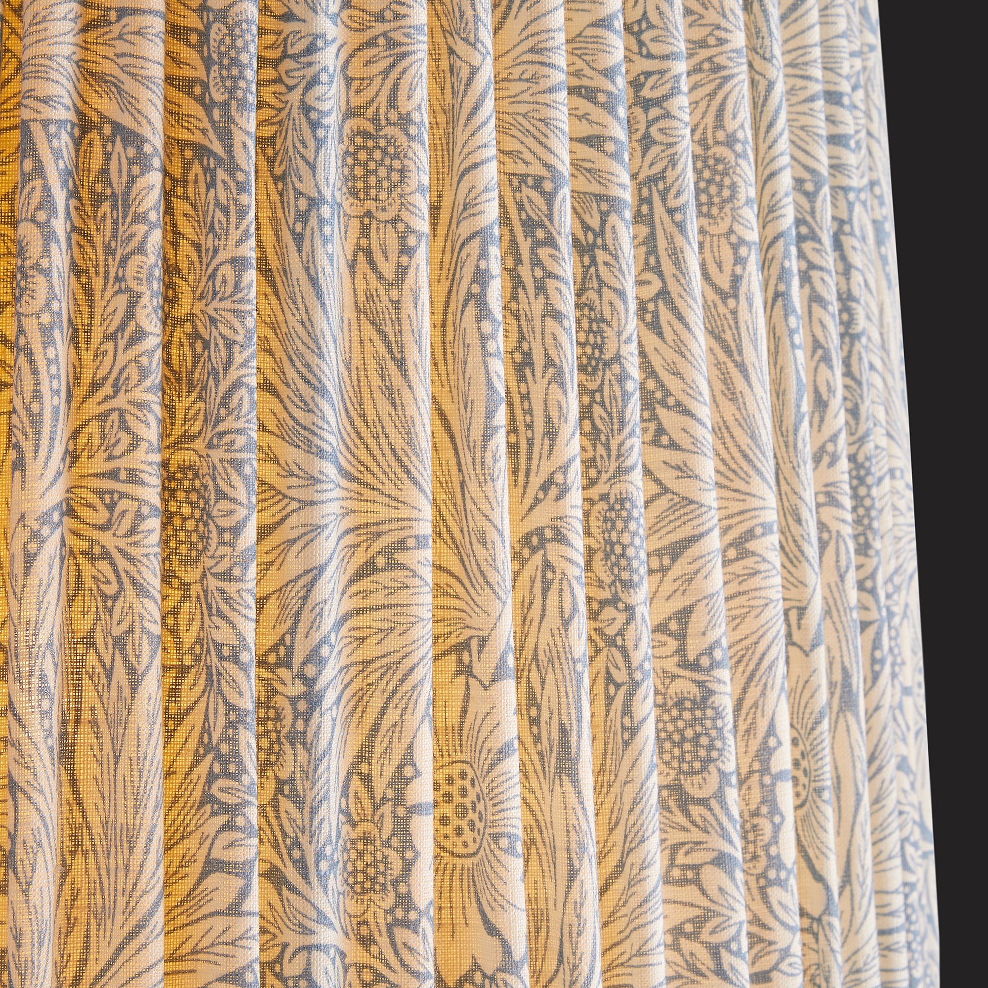 30cm empire shade in China blue Marigold linen by Morris & Co. - Image 3