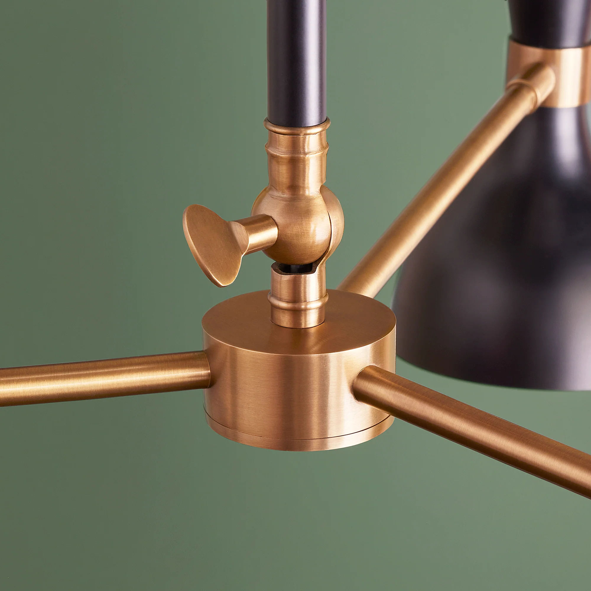 Ascot three armed chandelier in black - Image 5