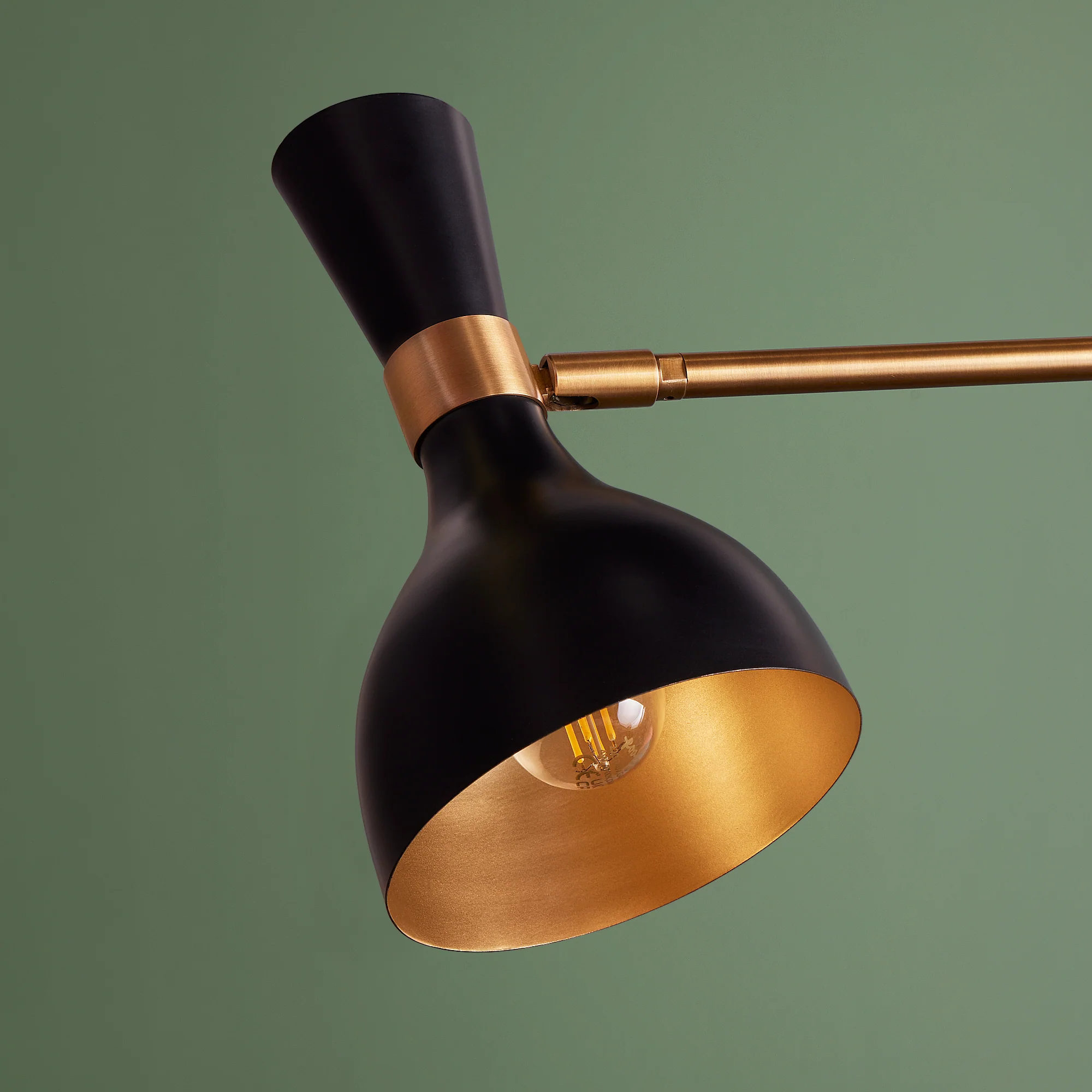 Ascot three armed chandelier in black - Image 6