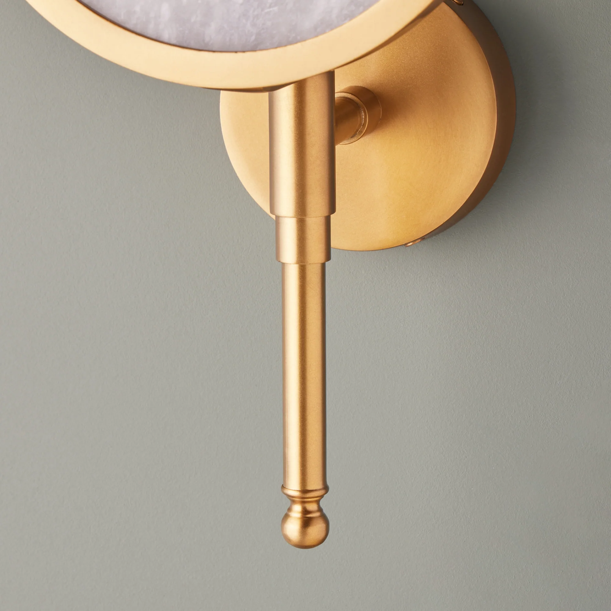 Firefly wall light in antique brass with an alabaster globe - Image 11