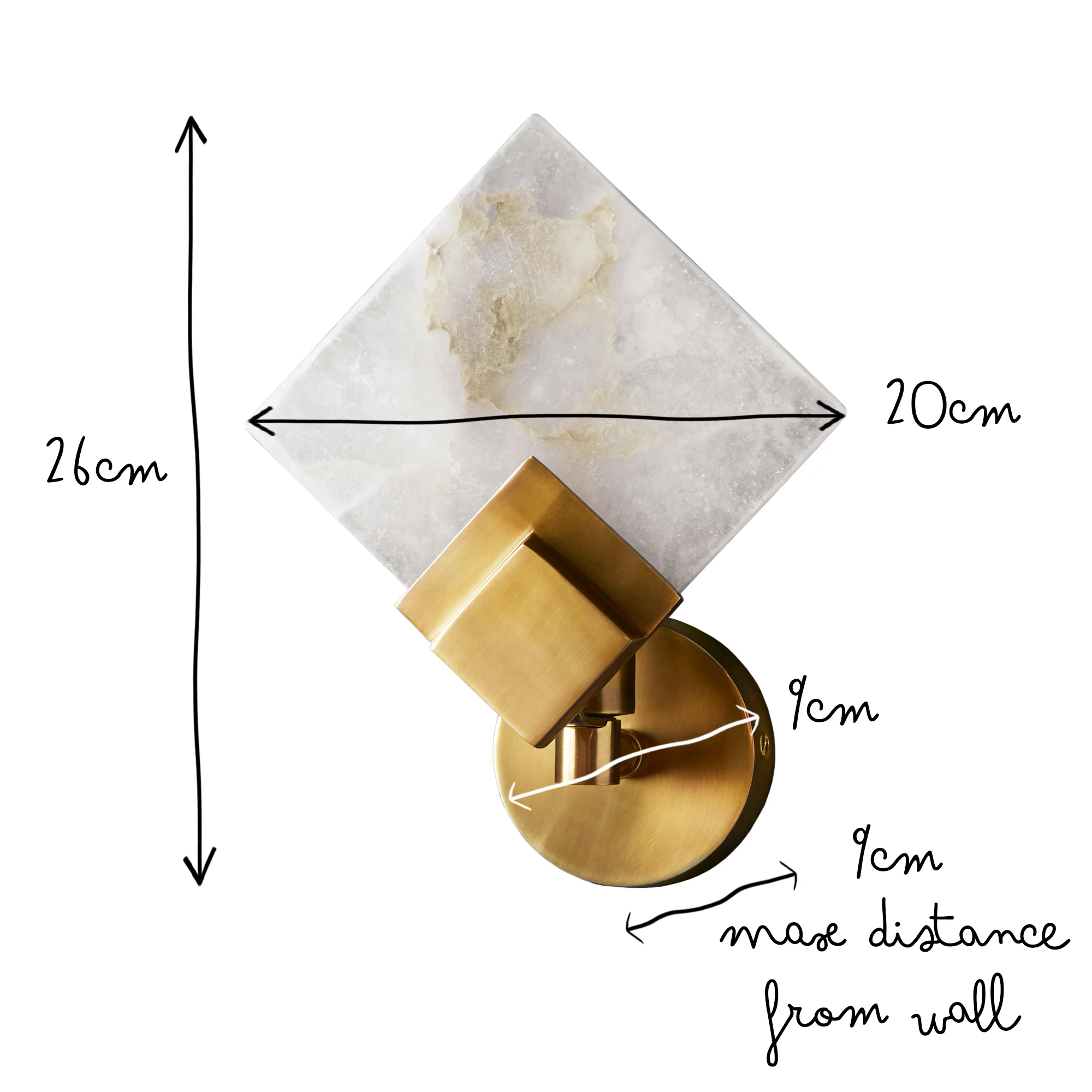 Gatsby wall sconce in brass with alabaster square - Image 8