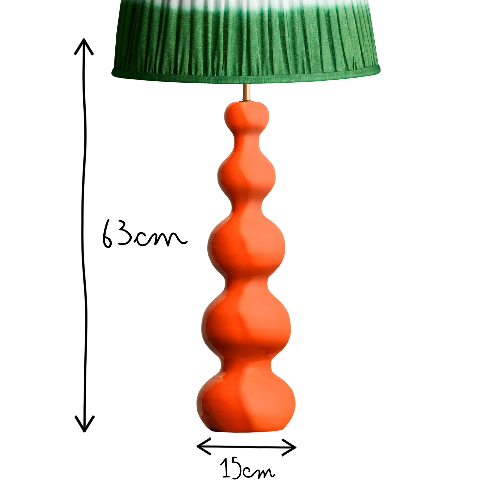 Larger Wobster table lamp in orange lacquered wood - Image 8