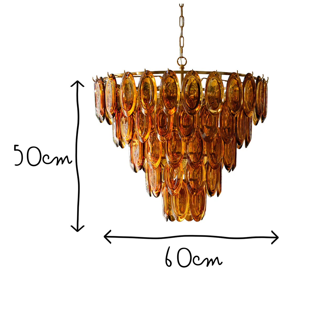 Lyle chandelier in amber glass - Image 11