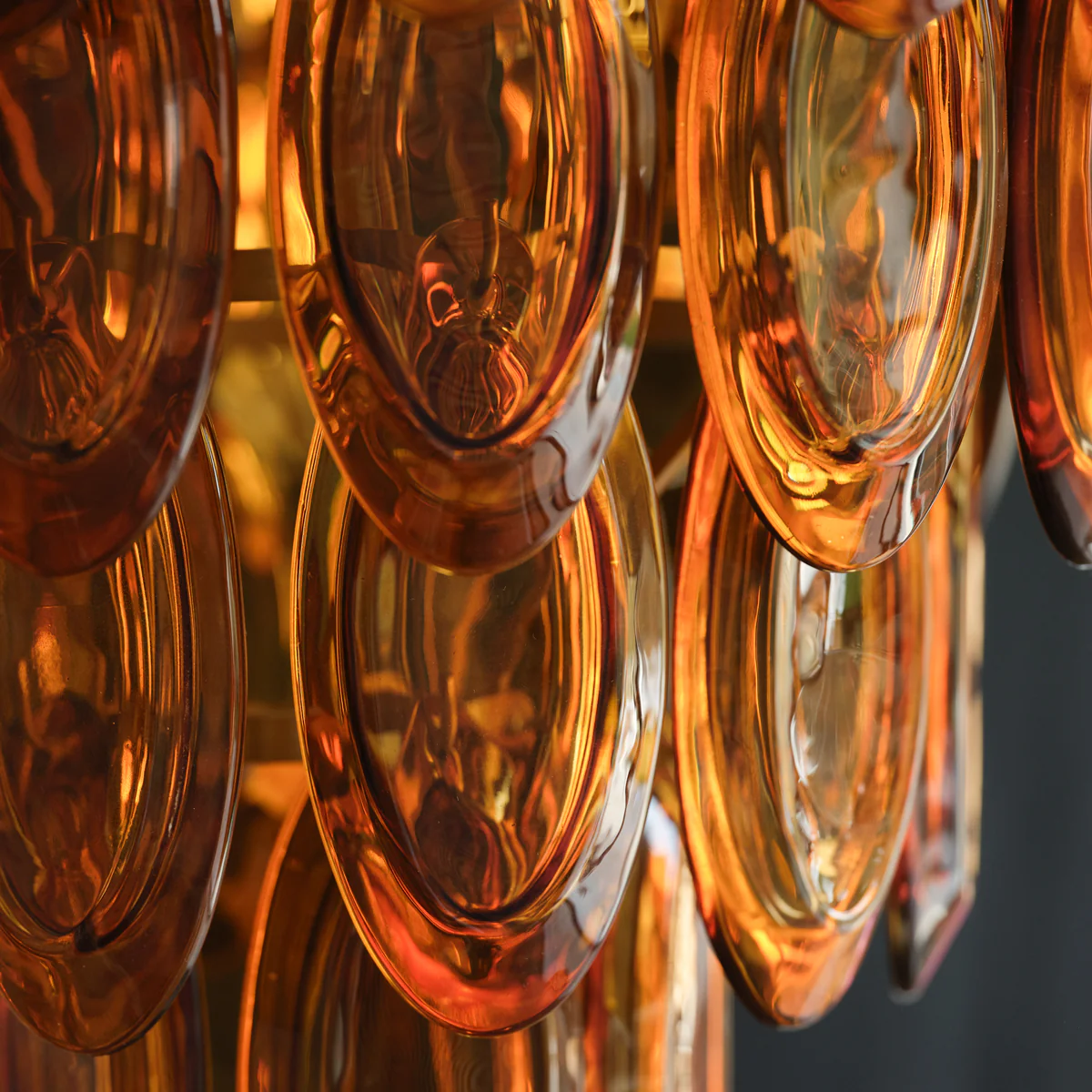 Lyle chandelier in amber glass - Image 8