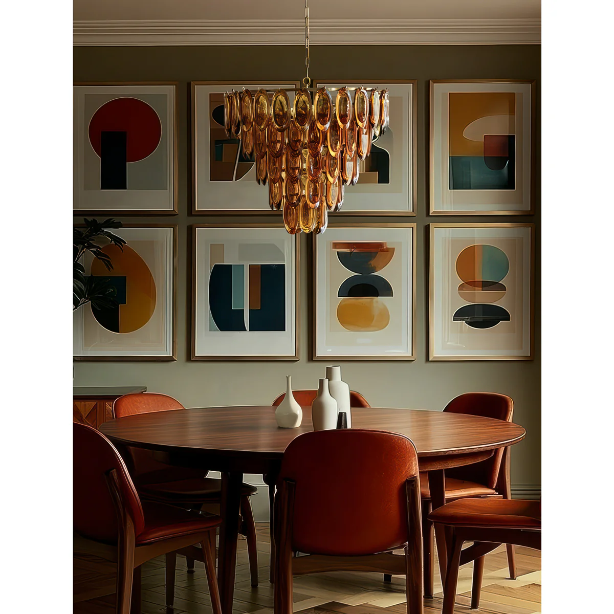 Lyle chandelier in amber glass - Image 9