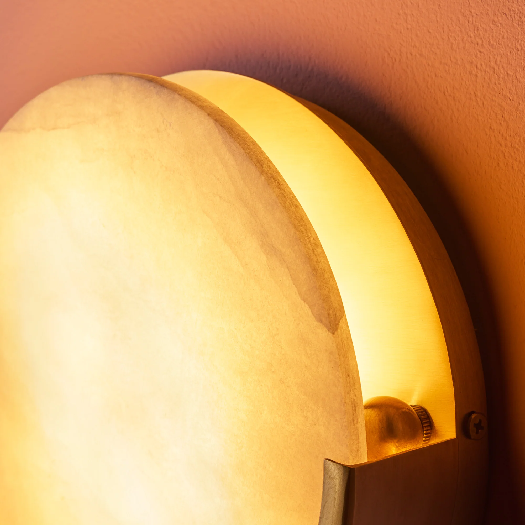Plato wall light in alabaster and brass - Image 8