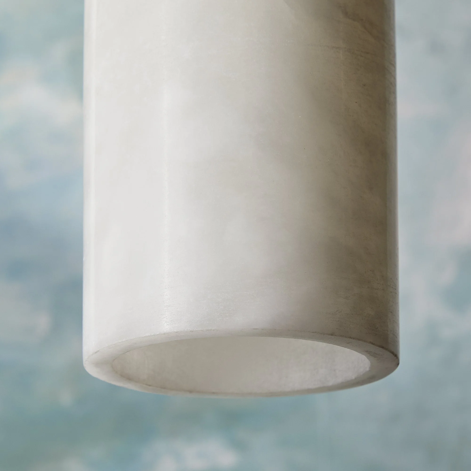 Polly pendant light in antiqued brass with alabaster shade - Image 8