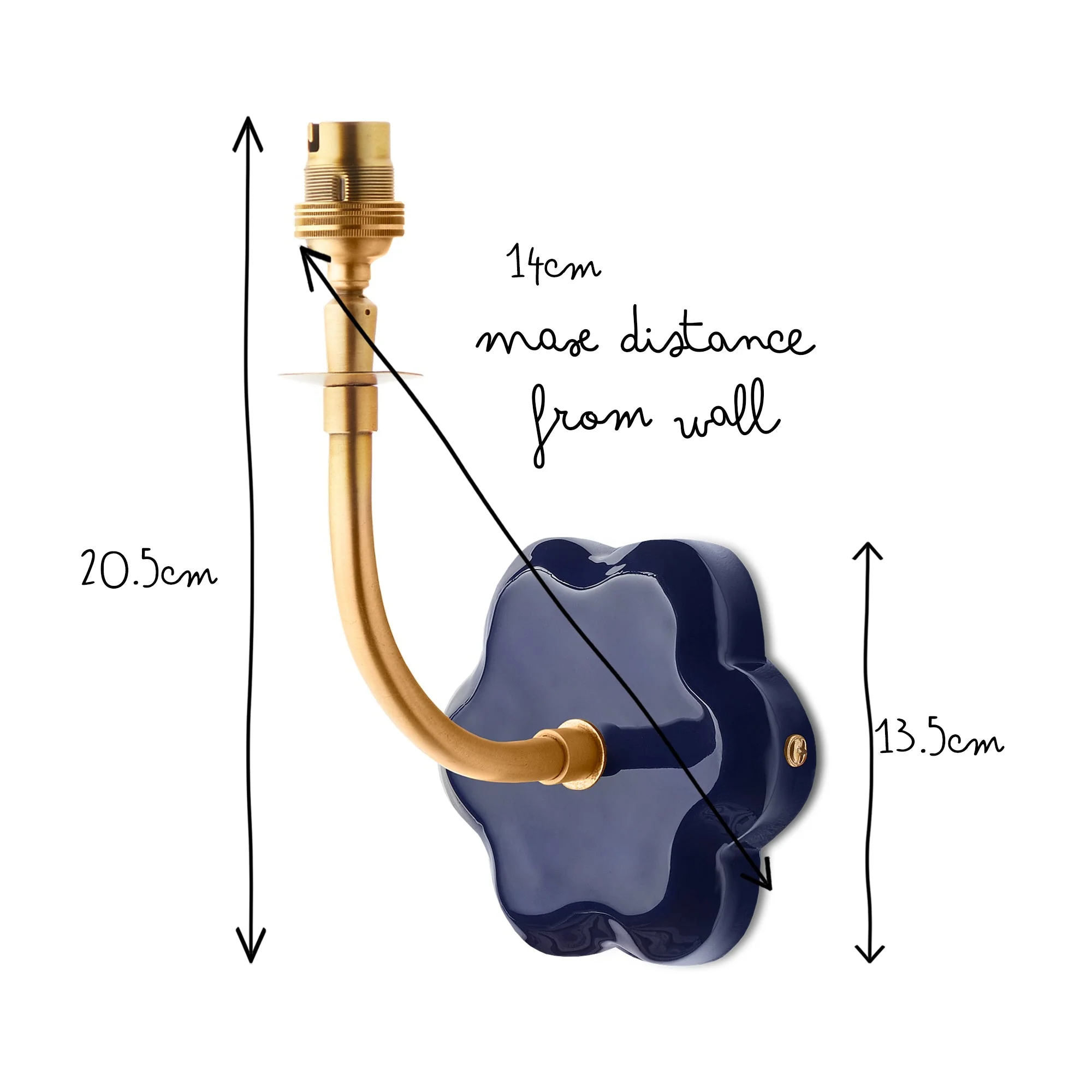 Primrose wall fitting in navy lacquered wood - Image 7