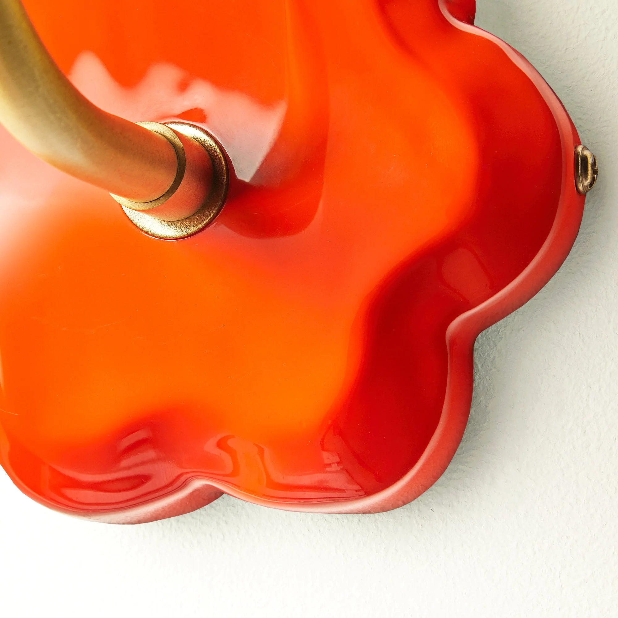 Primrose wall fitting in orange lacquered wood - Image 6
