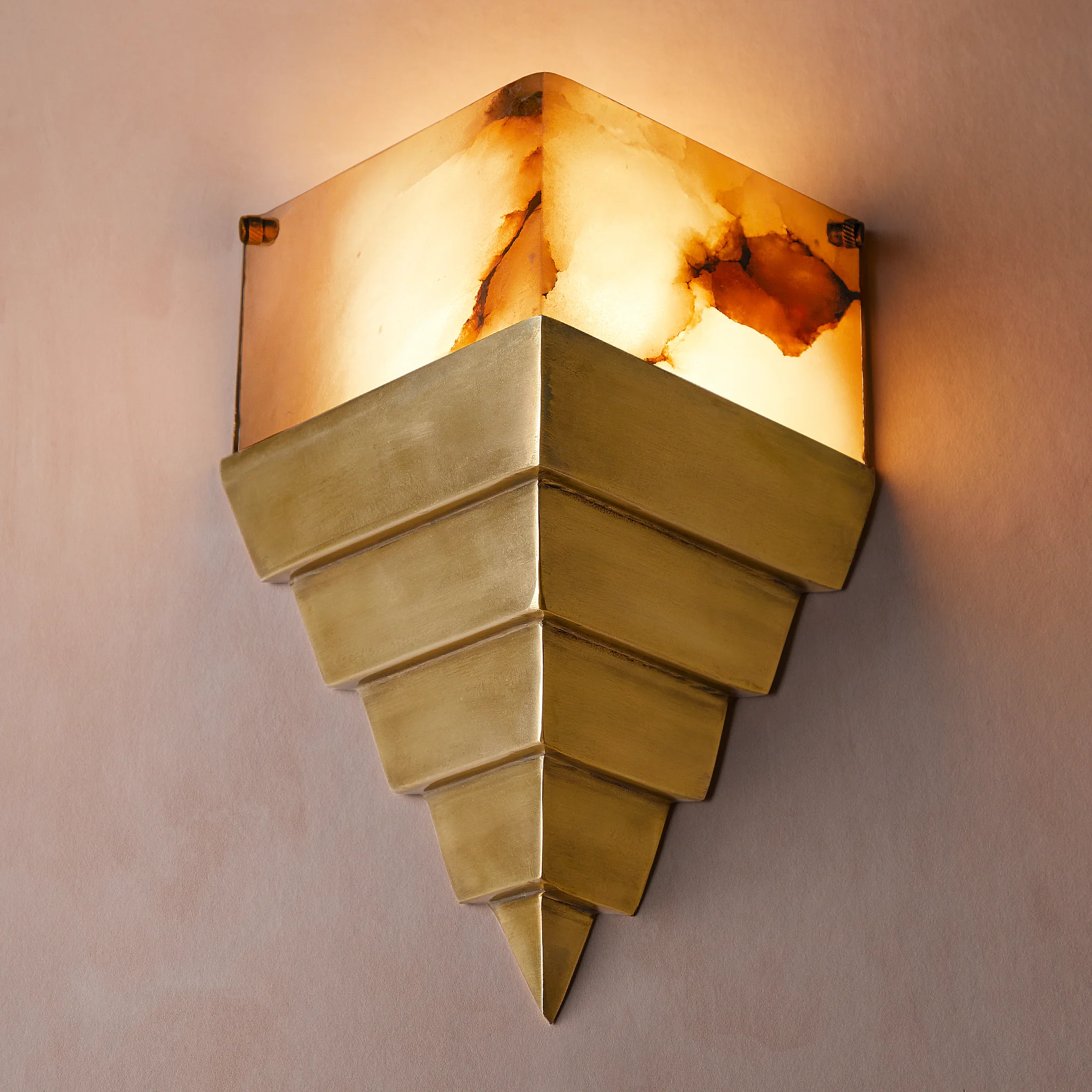 Pythagoras wall light in alabaster and brass - Image 10