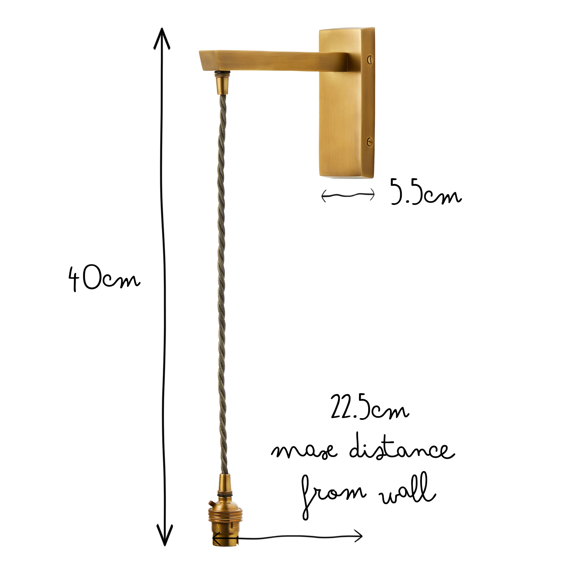 Swinger wall fitting in antiqued brass - Image 7