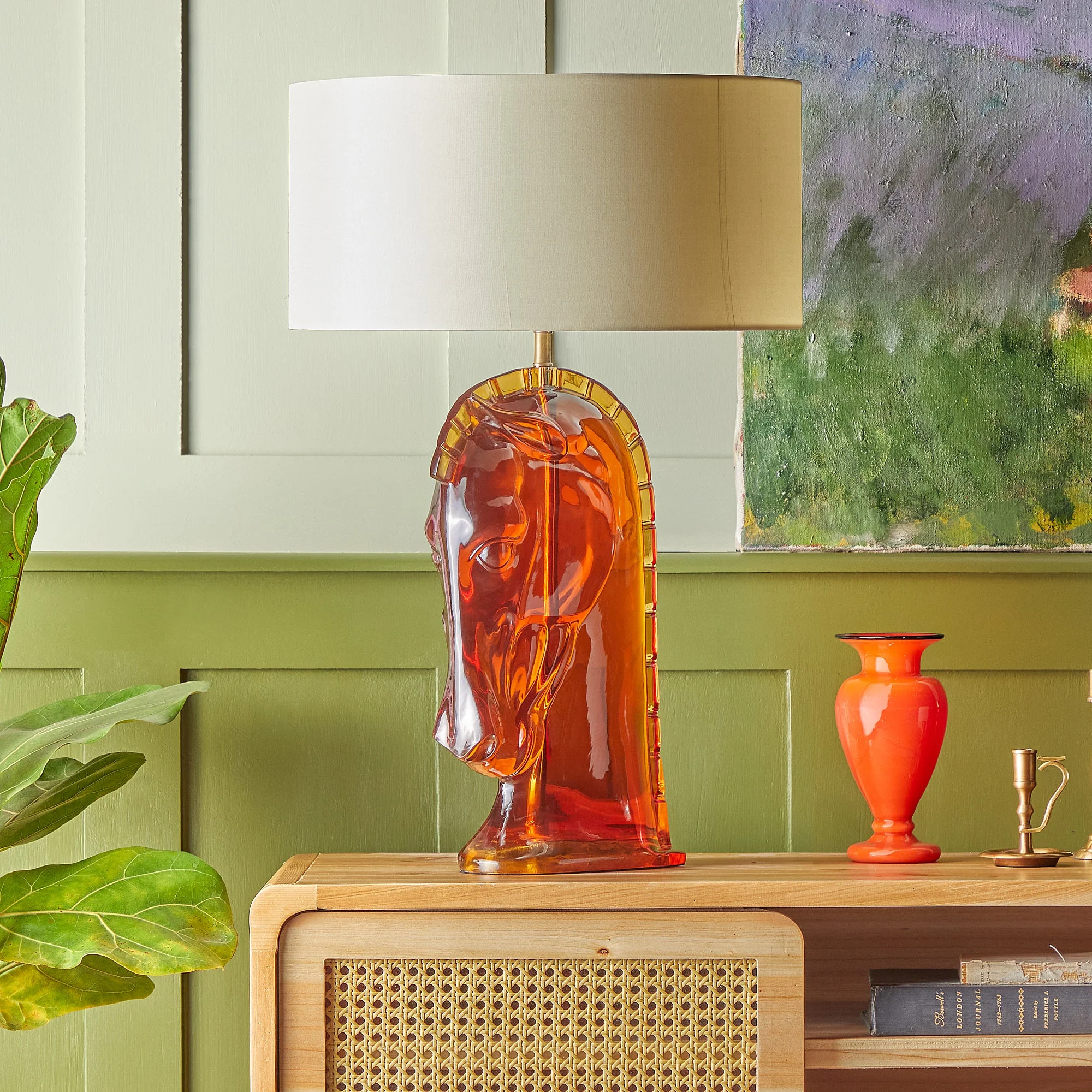 Whinny table lamp in amber resin - Image 7