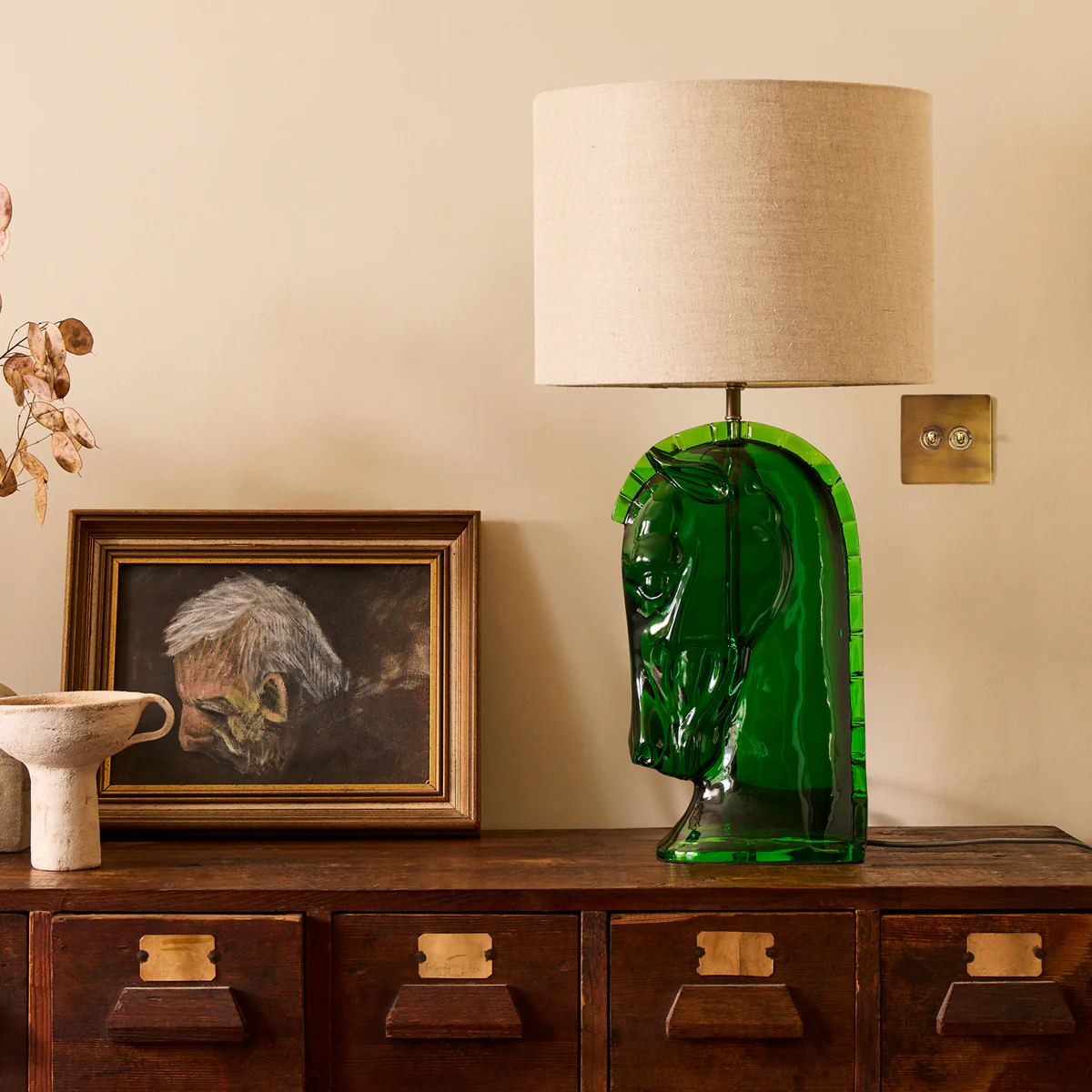 Whinny table lamp in green resin - Image 5