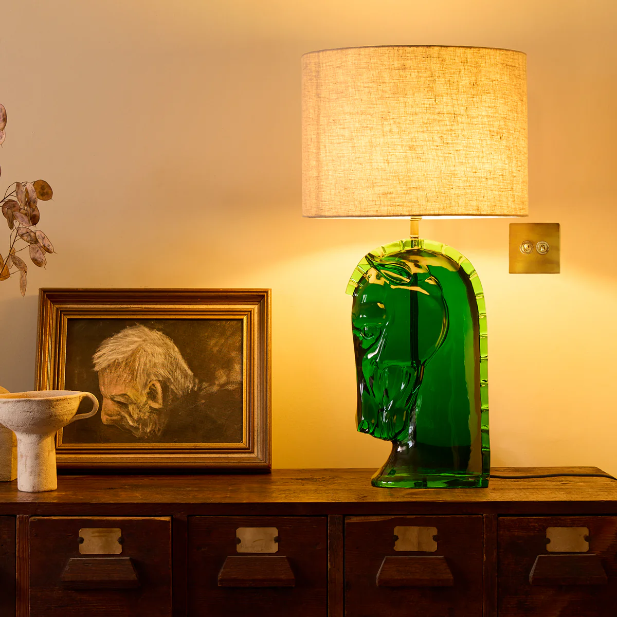 Whinny table lamp in green resin - Image 6
